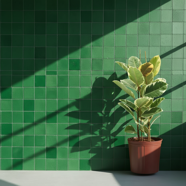 Alacalı Kauçuk iki gövdeli (Ficus Elastica Tineke) 100-120 cm