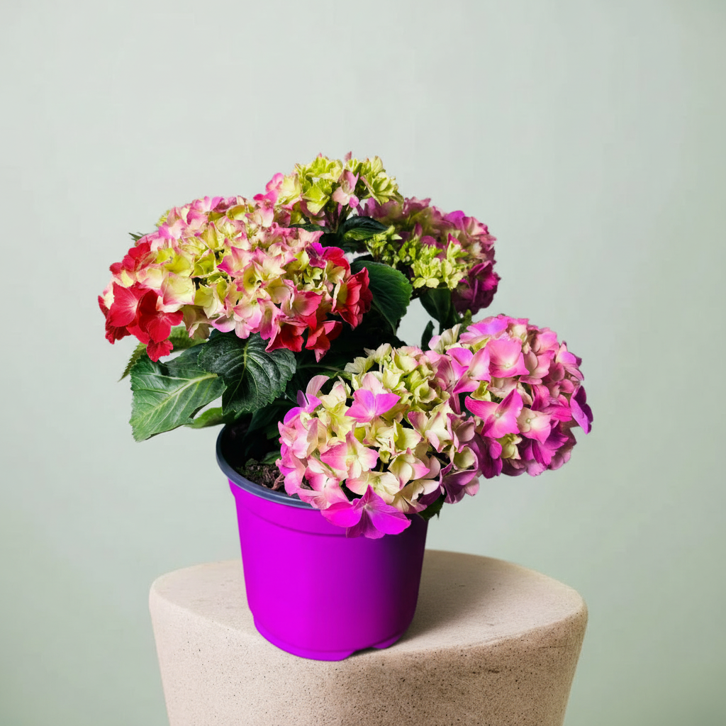 Kırmızı Ortanca Çiçeği Canlı Bitki | Hydrangea Macrophylla Saksılı Dekoratif Bahçe ve Balkon Bitkisi