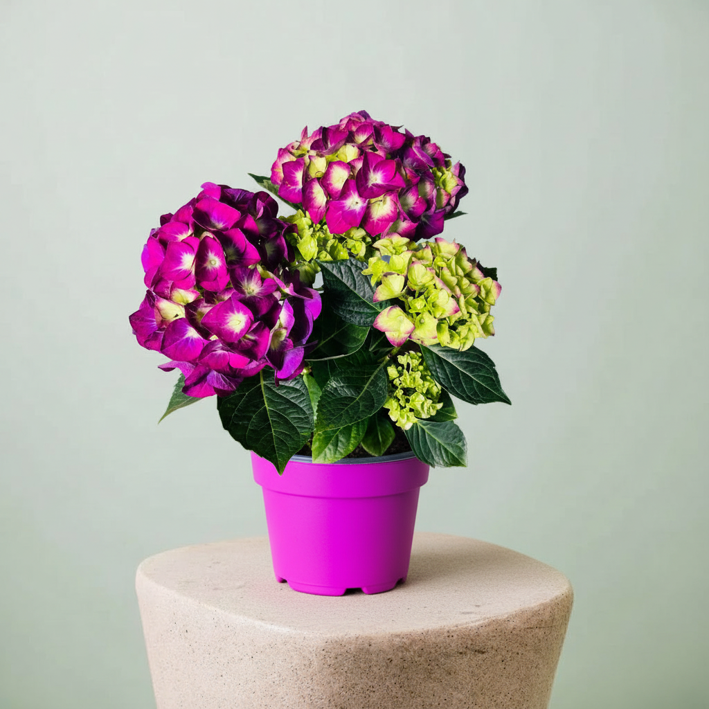 Kırmızı Ortanca Çiçeği Canlı Bitki | Hydrangea Macrophylla Saksılı Dekoratif Bahçe ve Balkon Bitkisi