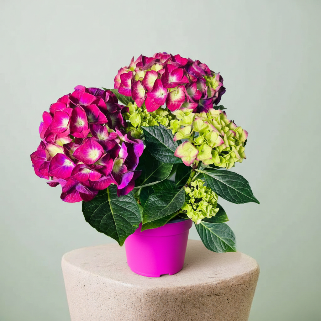 Kırmızı Ortanca Çiçeği Canlı Bitki | Hydrangea Macrophylla Saksılı Dekoratif Bahçe ve Balkon Bitkisi