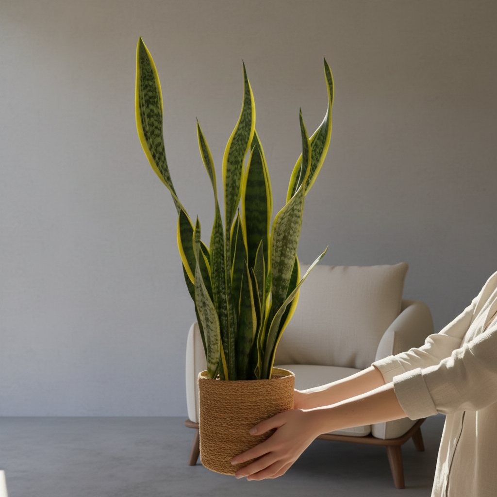 Kılıç Çiçeği Sarı-Yeşil 70-80 cm (Sansevieria Trifasciata | Peygamber Kılıcı | Paşa Kılıcı)