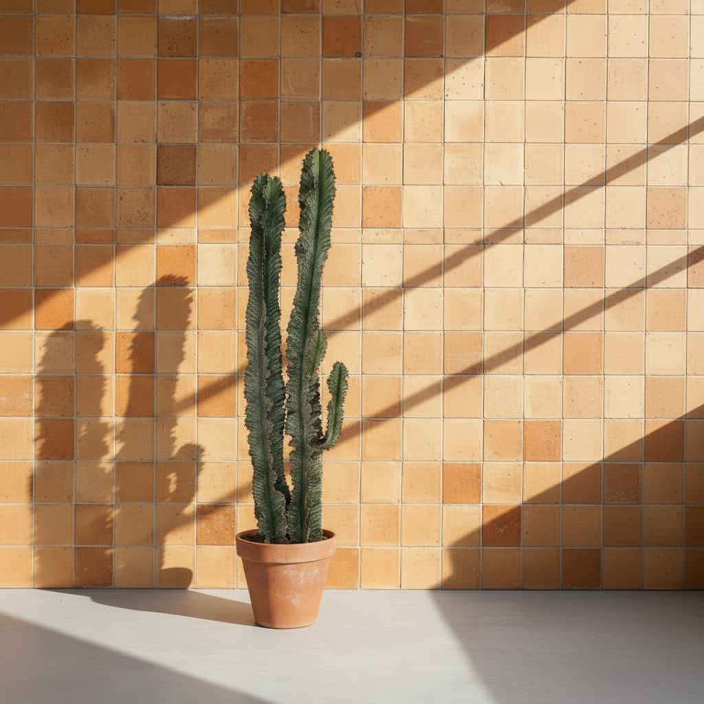 Euphorbia İgens Variegata 130-140 cm | Büyük Boy Alacalı Afrika Süt Ağacı Çift Köklü Kaktüs