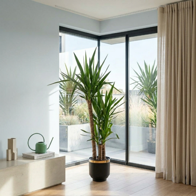 Yucca (Yuka) 3 Kollu 130-140 cm Ofis ve Salon Bitkisi