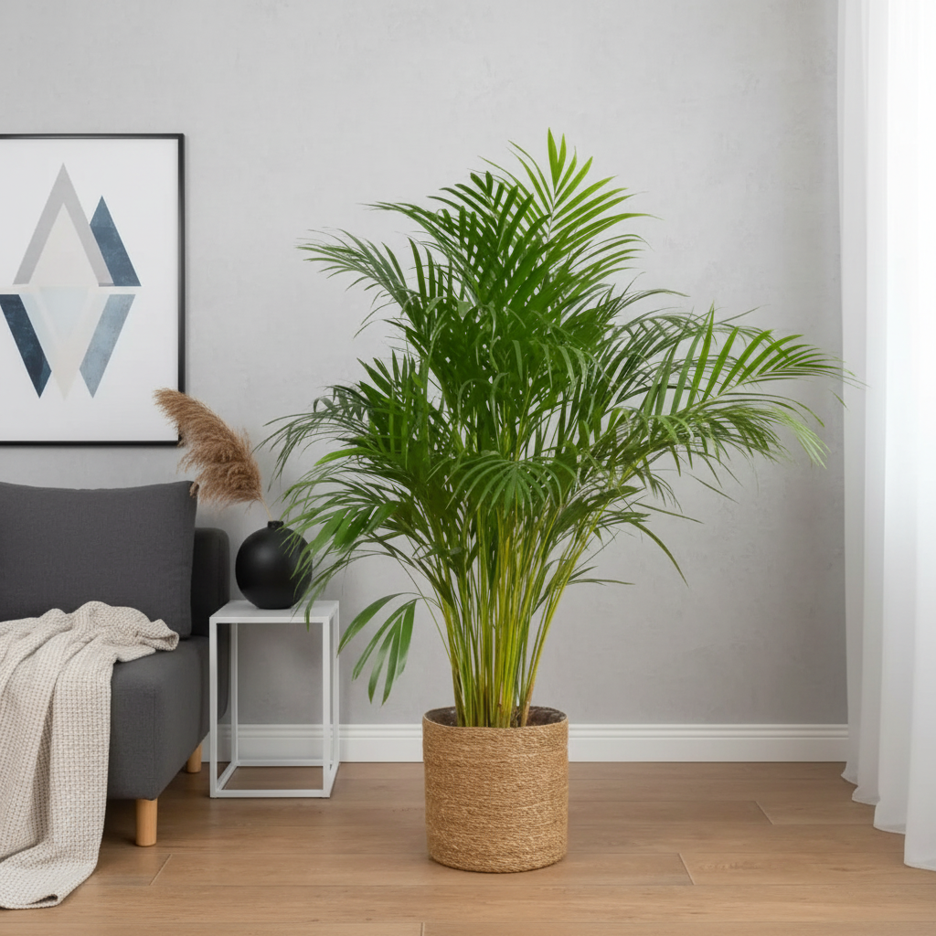 Areka Salon Palmiyesi 100-110 cm Dolgun Form (Dypsis Lutescens) Dekoratif İç Mekan Bitkisi