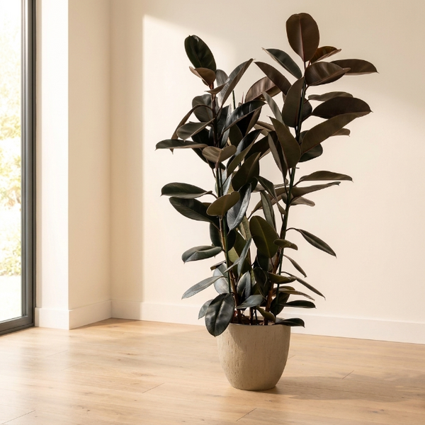 Kauçuk Çiçeği - Yeşil Kauçuk Bitkisi | Ficus Elastica Robusta (Üç Köklü) - Greenvila