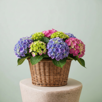 Kırmızı Ortanca Çiçeği Canlı Bitki | Hydrangea Macrophylla Saksılı Dekoratif Bahçe ve Balkon Bitkisi