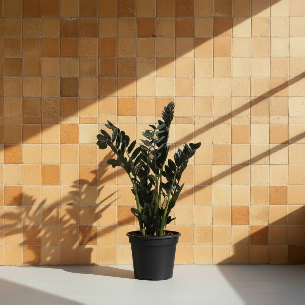 Siyah Zamia Çiçeği 60 cm (Zamioculcas Zamiifolia Raven) Zeze Bitkisi